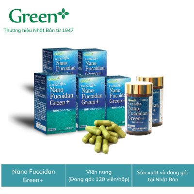 Viên uống tăng cường sức đề kháng, hỗ trợ ngăn ngừa ung thư - Nano Fucoidan Green+ Nhật Bản