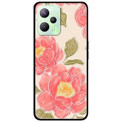 Ốp lưng dành cho Realme C35 - Realme Narzo 50A Prime mẫu Hoa Hồng Nền Vàng Nhạt