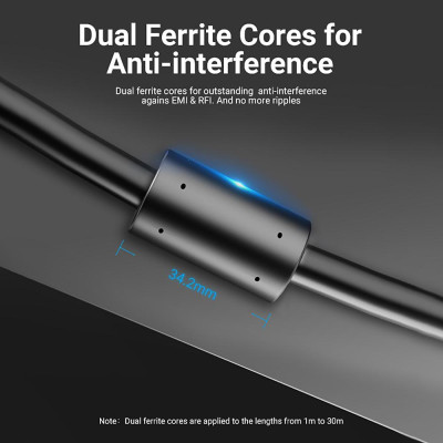 Cáp VGA Nam sang Nam với Dây dẫn đồng nguyên chất HD 1080P Lõi Ferrite kép cho Máy chiếu PC 10m