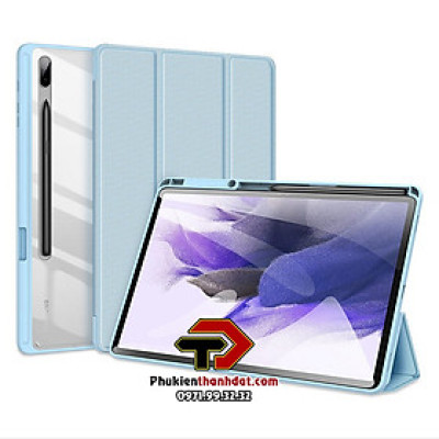 Bao da chống sốc SamSung Galaxy Tab S7+ Plus có ngăn đựng bút hiệu Dux Ducis Toby - Hàng nhập khẩu