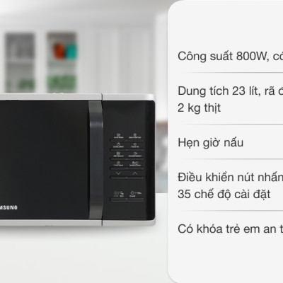 Lò vi sóng Samsung MS23K3513AS 23L 800W - Hàng chính hãng