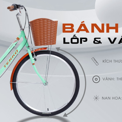 Xe đạp TEKKO C200S 26 inch, Khung thép cao cấp (Phù hợp với người cao từ 1m45 trở lên)