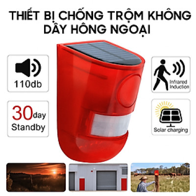 Báo Động Chống Trộjm Hồng Ngoại Loại Xịn – Không Dây, Dùng Pin Năng Lượng Mặt Trời Tiện Lợi, đèn trang trí