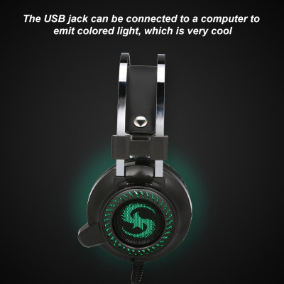 Tai nghe chơi game KUBITE T2  âm thanh nổi bass với micrô LED Light 3,5 mm có dây cho máy tính để bàn 