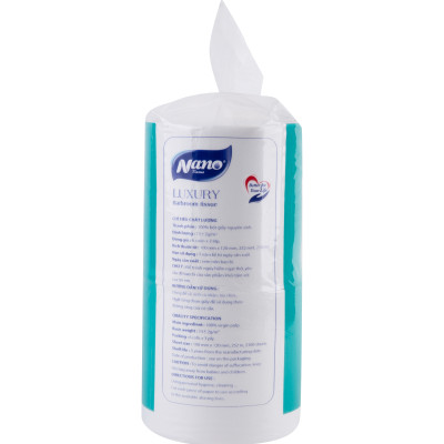Combo 2 lốc giấy vệ sinh Luxury, lốc 6 cuộn thương hiệu Nano, có lõi và không lõi, giấy mịn, an toàn khi sử dụng