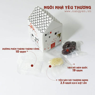 TỔ YẾN TINH CHẾ  2.5 GRAM KẾT HỢP VỚI TÁO ĐỎ HÀN QUỐC | THƯƠNG HIỆU YẾN SÀO NÀNG YẾN | Được đóng gói tiện lợi dễ dàng chế biến | Thành phần nguyên liệu vừa đủ cho 1 suất ăn bổ dưỡng | Giúp tăng cường sức đề kháng | Chống lão hoá | Ổn định đường huyết