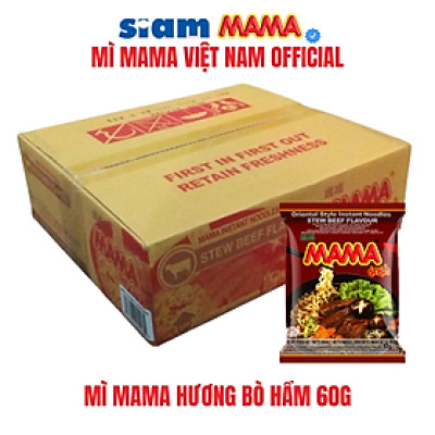 THÙNG 30 GÓI- MÌ MAMA HƯƠNG THỊT BÒ HẦM 60G