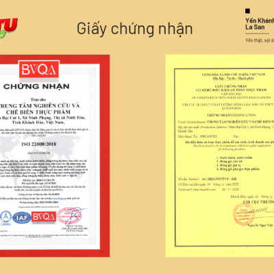 [CÓ 35% YẾN TƯƠI] 24 HŨ thủy tinh  Yến Khánh Hòa La San Đường Phèn Thùng