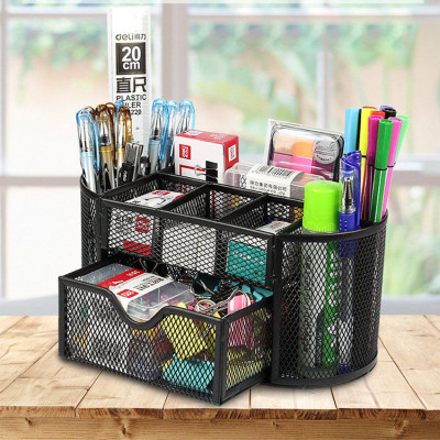 Hộp đựng bút để bàn Văn Phòng Phẩm NASI NS12 nhiều ngăn bằng thép sơn tĩnh điện cứng chắc khay đựng kệ để bút học sinh 