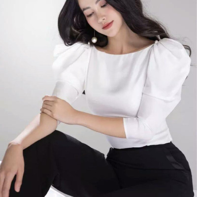 ÁO CỔ THUYỀN TAY PHỒNG MYNA