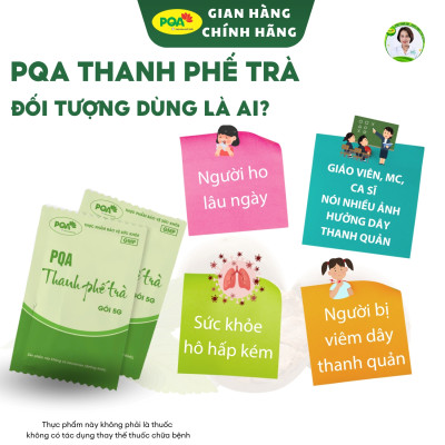 Thanh Phế Trà PQA Hỗ Trợ Giảm Ho, Đờm Và Đau Rát Họng Dùng Cho Người Bị Ho Do Thay Đổi Thời Tiết Hộp 25 Gói
