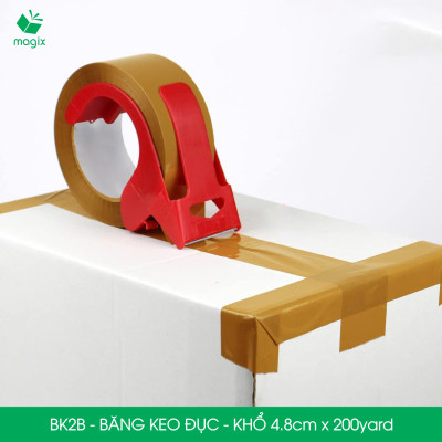 BK2B - 3 cuộn băng keo đục khổ 4.8cm x 200yard - Băng dính đóng hàng, băng keo khổ lớn