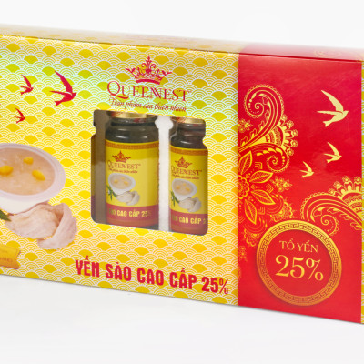 Yến sào chưng sẵn Queennest 25% - vị yến truyền thống - hũ 150ml - Hộp 6 hũ x 150ml - Hàng Chính Hãng