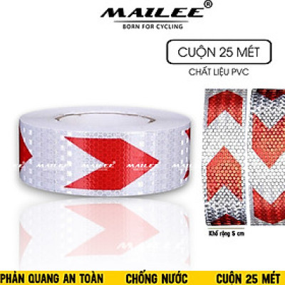 Băng Dính Phản Quang Cảnh Báo An Toàn Hình Mũi Tên 25m x 5cm, Dùng Dán Xe Ô tô, Thùng Xe Tải, Định Hướng An Toàn, chất liệu PVC Chống Thấm Nước - Mai Lee