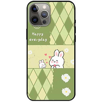Ốp lưng dành cho Iphone 12 - 12 Pro - 12 Pro Max - 13 Mini - 13 - 13 Pro - 13 Pro Max - Happy Thỏ Trắng - Hàng Chính Hãng