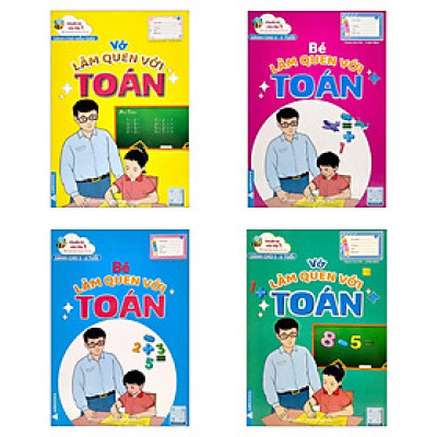 Sách - Chuẩn Bị Vào Lớp 1 - Vở Làm Quen Với Toán - Dành Cho Bé 5-6 Tuổi - Bộ 4 Quyển