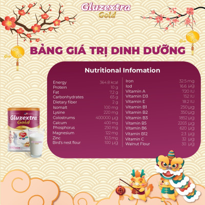 Sữa tiểu đường COMBO MUA 5 TẶNG 3 GLUZEXTRA GOLD hơn 20 loại hạt với sữa non nhập khẩu từ Mỹ giàu dinh dưỡng