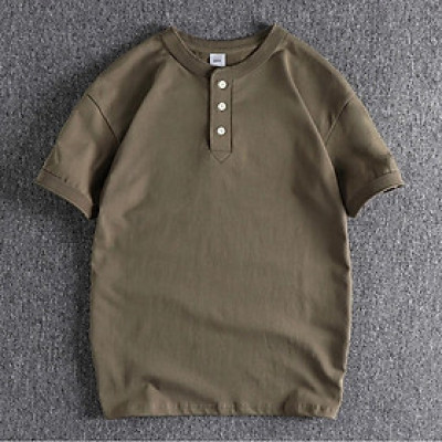 Áo thun cổ trụ 300G phong cách Retro_dã ngoại