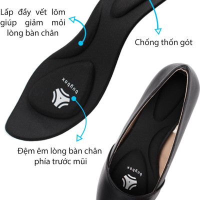 Lót giày cao gót mũi nhọn 4D có gờ chống sốc giảm mỏi gang bàn chân - buybox - BBPK65