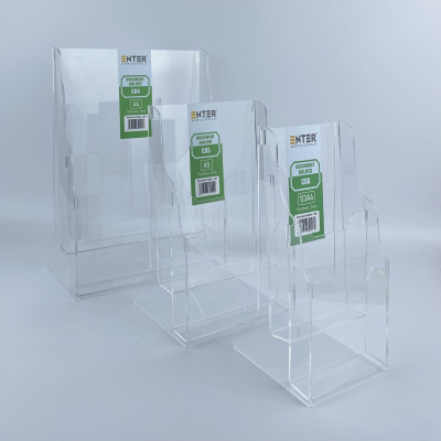 Khay đựng giấy, Hộc đựng tờ rơi, Kệ mica nhiều giấy 2 ngăn Enter C04 210x300mm A4 đứng 2mm