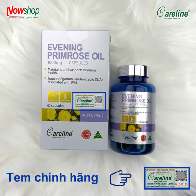 Evening Primrose Oil 1000mg Careline hộp 60 viên dầu hoa anh thảo Úc đẹp da cân bằng nội tiết tố nữ