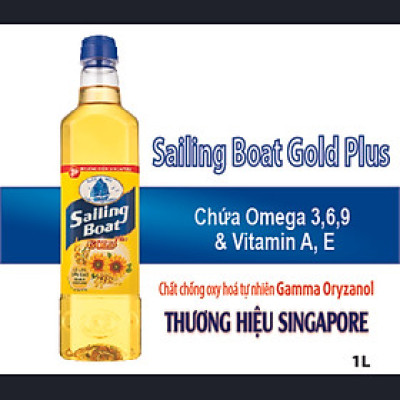 Dầu ăn Sailing Boat Gold Plus 1L giàu Omega 3,6,9 và chất chống oxy hóa [FREESHIP]