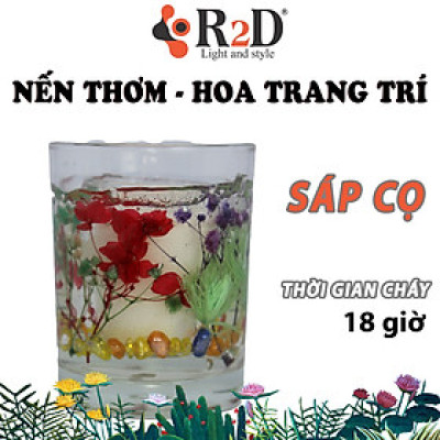 Nến Thơm Trang Trí Hoa Khô Gel Hương Hoa Hồng Chính Hãng R2D Nến Decor