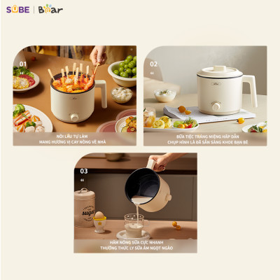 Nồi nấu điện đa năng Bear MC-4H16H Hàng chính hãng