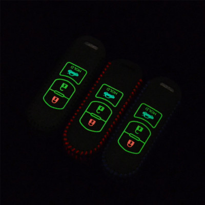 Cho xe Mazda, bao da chìa khóa 3 nút dạ quang kiêm móc khóa chất liệu da, Inox MIHOCO Mazda 3N/ Hành chính hãng