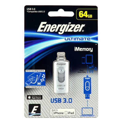 USB Energizer 64GB Lightning OTG Ultimate FOTL3U064R - Hàng Chính Hãng