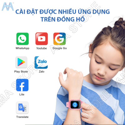 Đồng hồ Thông minh Android lắp sim 4G nghe gọi độc lập Định vị Google Map có CHPlay Tải App Kết nối Wifi Dành cho Trẻ em Nam Học sinh Người lớn Model D38-X3 Hàng nhập khẩu