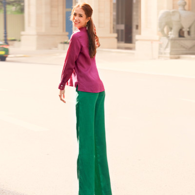 Quần Ống Suông Linen Gerbera PAN047 Thời trang thiết kế Hity