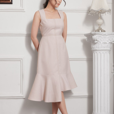 Đầm Đuôi Cá Lụa Crep Cổ Vuông Maxivic, La Mộc - LM012227