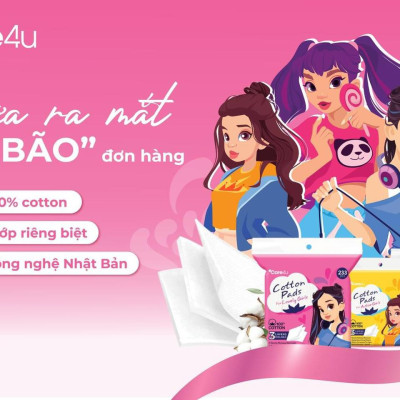 Bông tẩy trang cao cấp Care4u 3 lớp 233 miếng_CARE4165X