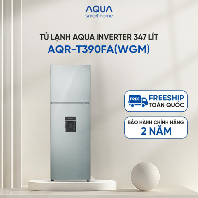 Tủ lạnh Aqua Inverter 347 lít AQR-T390FA(WGM) - Bảo hành 2 năm - Freeship toàn quốc - Hàng chính hãng