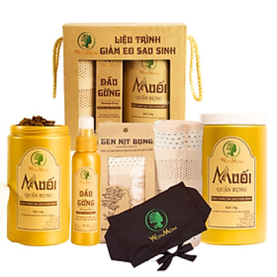 Bộ muối gừng giảm eo sau sinh dưới 3 tháng WonMom ( Bộ 2 hộp muối )