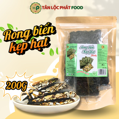 (Tặng Bánh Thuyền Mix Hạt Túi 200G) Combo Hạt Dinh Dưỡng Điều Lụa Rang Muối Hũ 250G + Rong Biển Kẹp Hạt Túi 200G
