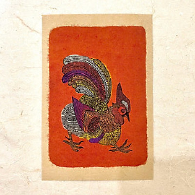 Bộ bưu thiếp giấy dó Tranh dân gian Việt Nam - Bưu thiếp giấy dó 10x15cm