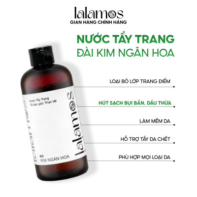 Nước Tẩy Trang Lalamos Đài Kim Ngân Hoa Sạch Sâu 280ml