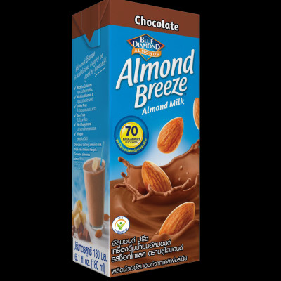 Blue Diamond - Sữa Hạt Hạnh Nhân ALMOND BREEZE vị Chocolate 180ml x 3 Hộp
