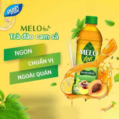 Thùng 24 Chai Trà Đào Cam Sả Melo Tea (455ml x 24 chai)