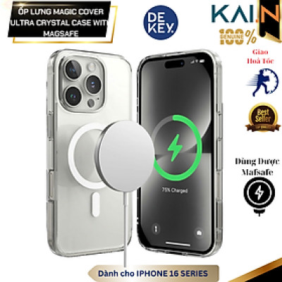 Ốp Lưng Trong Suốt cho Iphone 16 Series DEKEY Magic Cover Crystal Case Sạc Từ Tính Ốp Dẻo Trong Suốt Bảo Vệ Máy_ Hàng chính Hãng