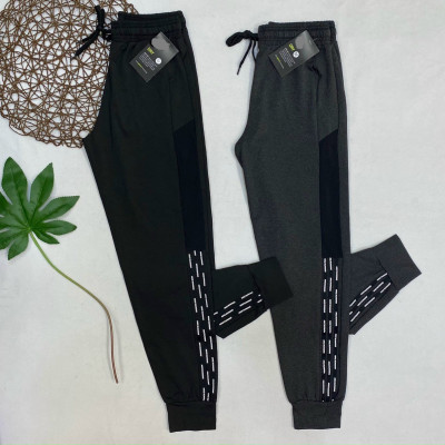 Quần jogger phối lưới sọc trắng tập gym thể thao yoga nữ