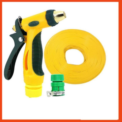 Bộ dây vòi xịt nước rửa xe,tưới cây tăng áp 3 lần 15M( nối nhựa xanh) 206317