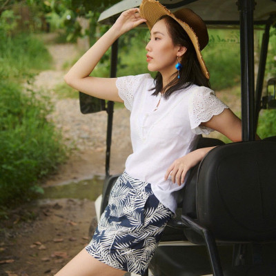 Quần Shorts Linen Lá Cọ PAN064 thời trang thiết kế Hity
