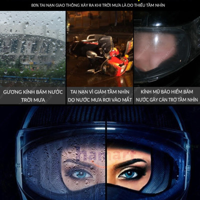 Miếng Dán Chống Nước Mũ Bảo Hiểm Hamart Decal Dán Kính Nón Bảo Hiểm Trùm Đầu Biker Motor Chống Bám Nước