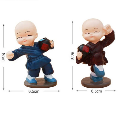 Combo 4 Chú Tiểu Múa Võ Túy Quyền Trang Trí Tủ Phòng Khách, Bàn Làm Việc, Taplo Ô Tô, Làm Quà Tặng GROFA - Chính hãng