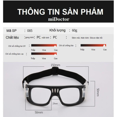 Kính Bảo Vệ Chơi Thể Thao, Chống Sương Mù Cao Cấp - Có Thể Lắp Mắt Kính Cận - Hãng miDoctor - XanhDương