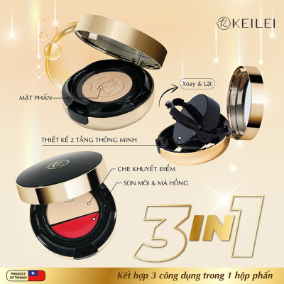 [ COMBO Cushion + Lõi cushion] Phấn nước đa năng 3trong1 KEILEI - 3 in 1 radiance cushion KEILEI