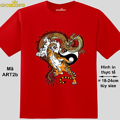 Long Hổ Tranh Đấu, mã ART2b. Áo thun in hình siêu chất. Áo phông hàng hiệu GOKING cho nam nữ, cặp đôi, teen, trung niên, đồng phục công ty, hội nhóm. Quà tặng cao cấp cho gia đình, bạn bè, đồng nghiệp.